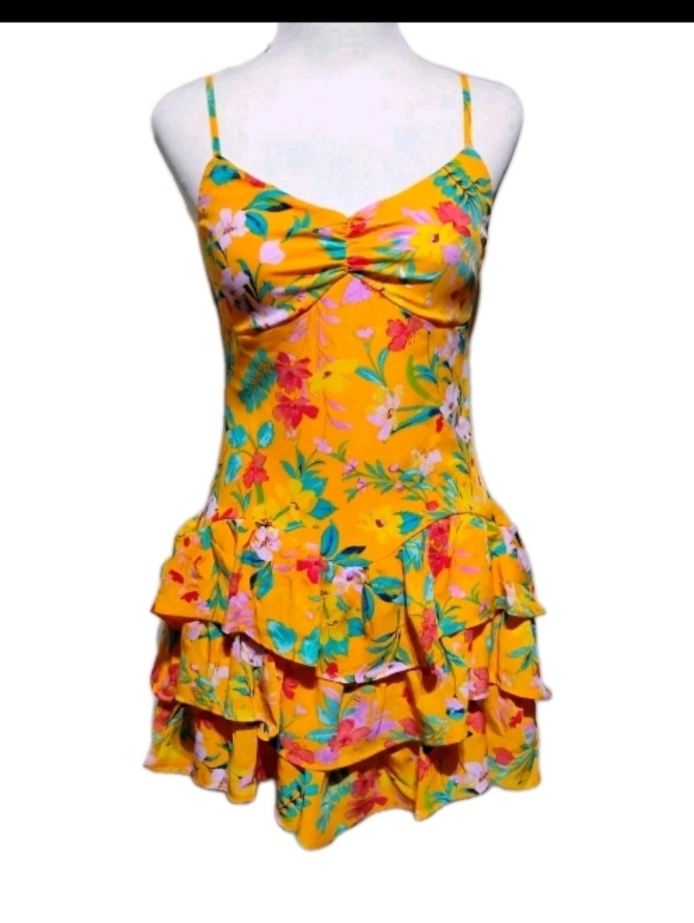Emerald Sundae Yellow Dress Tropical NWT Medium